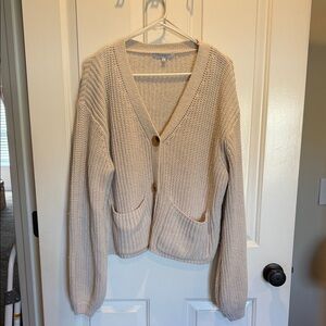 FAVLUX Beige Button-Up Cardigan
